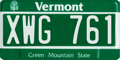 VT license plate XWG761