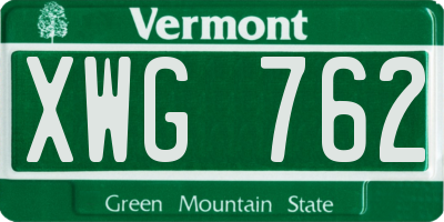 VT license plate XWG762