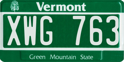 VT license plate XWG763