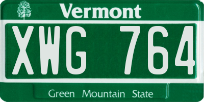 VT license plate XWG764