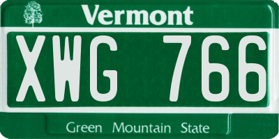 VT license plate XWG766
