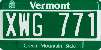 VT license plate XWG771