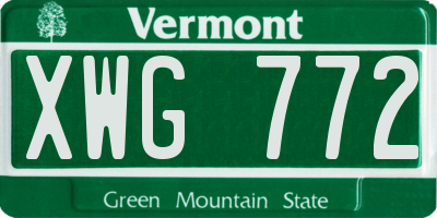 VT license plate XWG772
