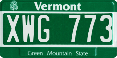 VT license plate XWG773