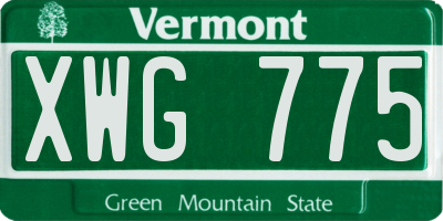 VT license plate XWG775