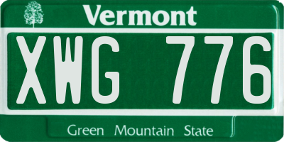 VT license plate XWG776