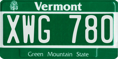 VT license plate XWG780