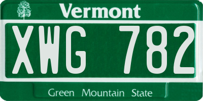 VT license plate XWG782