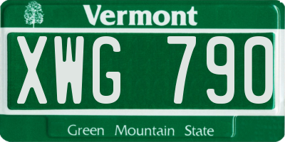 VT license plate XWG790