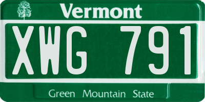 VT license plate XWG791