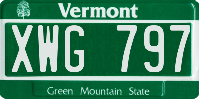 VT license plate XWG797