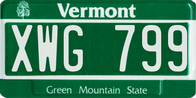 VT license plate XWG799