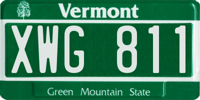 VT license plate XWG811