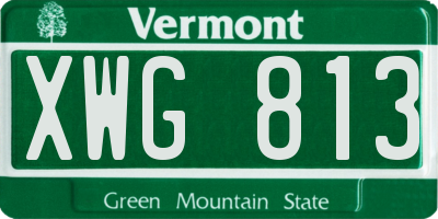 VT license plate XWG813