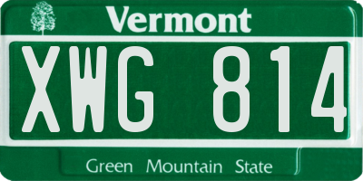 VT license plate XWG814