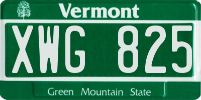 VT license plate XWG825