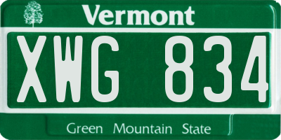 VT license plate XWG834