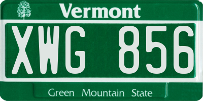 VT license plate XWG856
