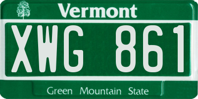 VT license plate XWG861