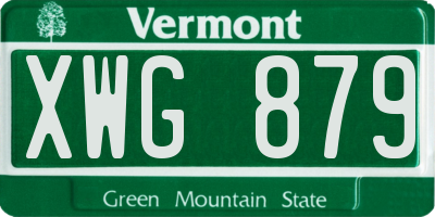 VT license plate XWG879
