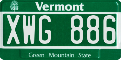 VT license plate XWG886