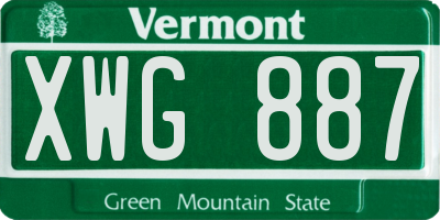VT license plate XWG887