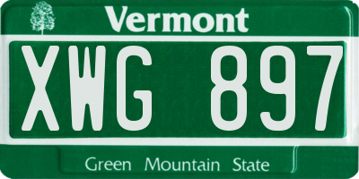 VT license plate XWG897