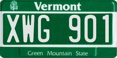 VT license plate XWG901