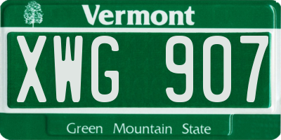 VT license plate XWG907