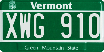 VT license plate XWG910