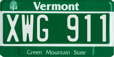 VT license plate XWG911