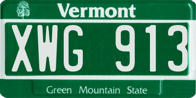 VT license plate XWG913
