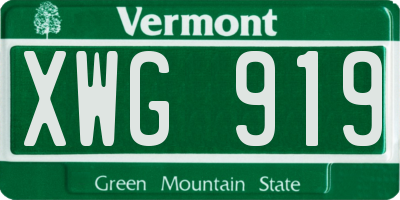 VT license plate XWG919