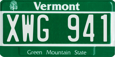 VT license plate XWG941