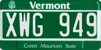 VT license plate XWG949