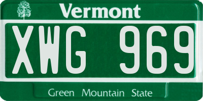 VT license plate XWG969