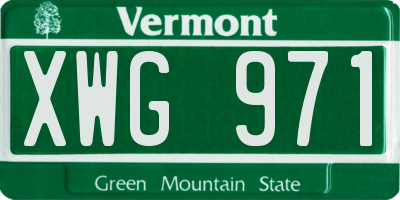 VT license plate XWG971