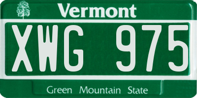 VT license plate XWG975
