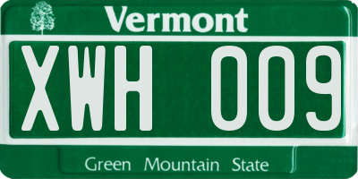 VT license plate XWH009