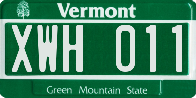 VT license plate XWH011