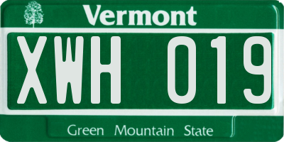 VT license plate XWH019