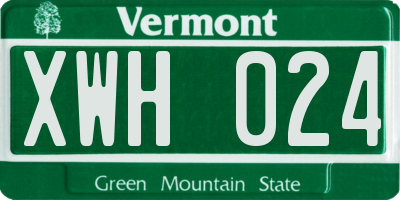 VT license plate XWH024