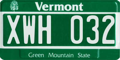 VT license plate XWH032