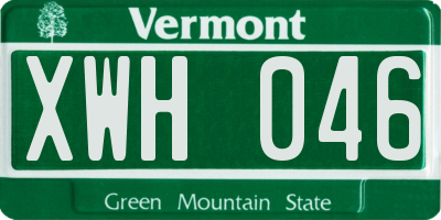 VT license plate XWH046