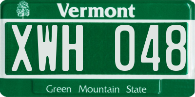 VT license plate XWH048