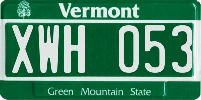 VT license plate XWH053