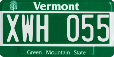 VT license plate XWH055