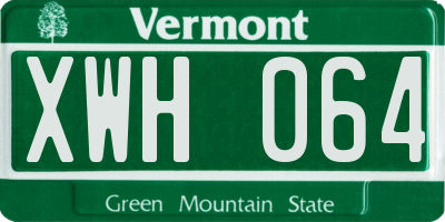 VT license plate XWH064