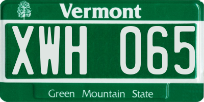 VT license plate XWH065