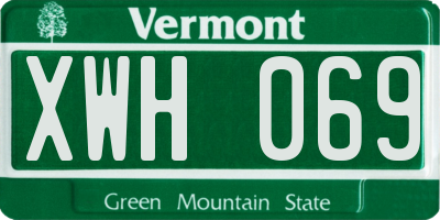 VT license plate XWH069